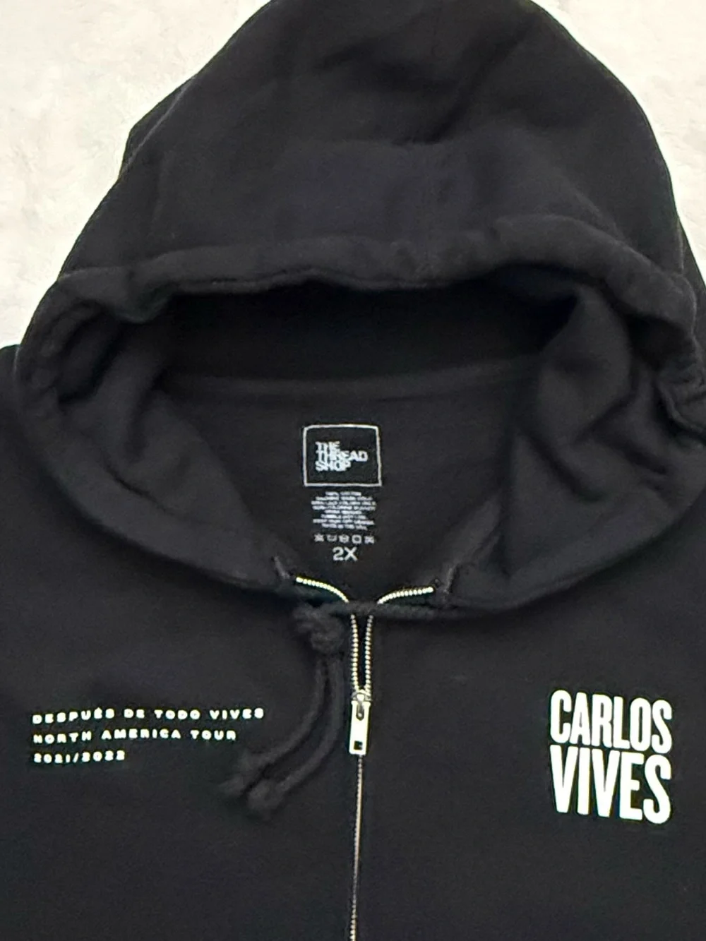 Carlos Vives Despues De Todo Vives North America Tour Zip Hoodie Black 2X